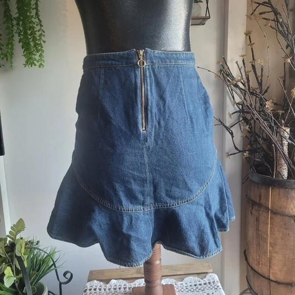 Denim Ruffled Peplum Skirt - Picture 6 of 6